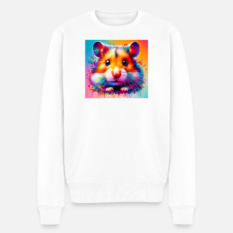 Hamster - Männer Premium Bio Pullover - Weiß