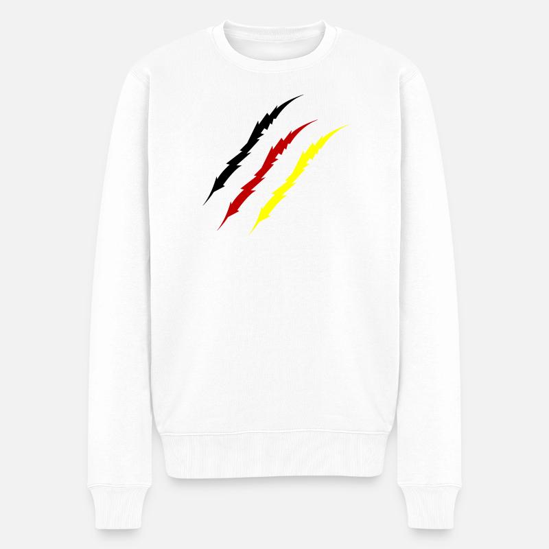 krallen_deutschland_-2- - Männer Premium Bio Pullover - Weiß