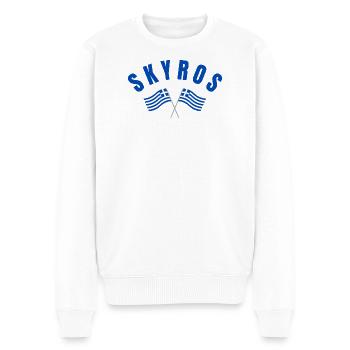 Skyros Griechische Kreuzflaggen - Männer Premium Bio Pullover - Weiß - Vorne - Thijin (182cm)