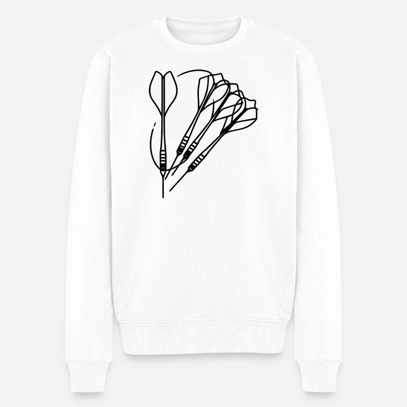 Dartpfeile - Männer Premium Bio Pullover - Weiß
