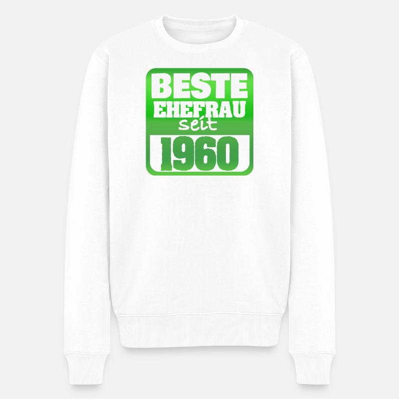 1960 - Männer Premium Bio Pullover - Weiß