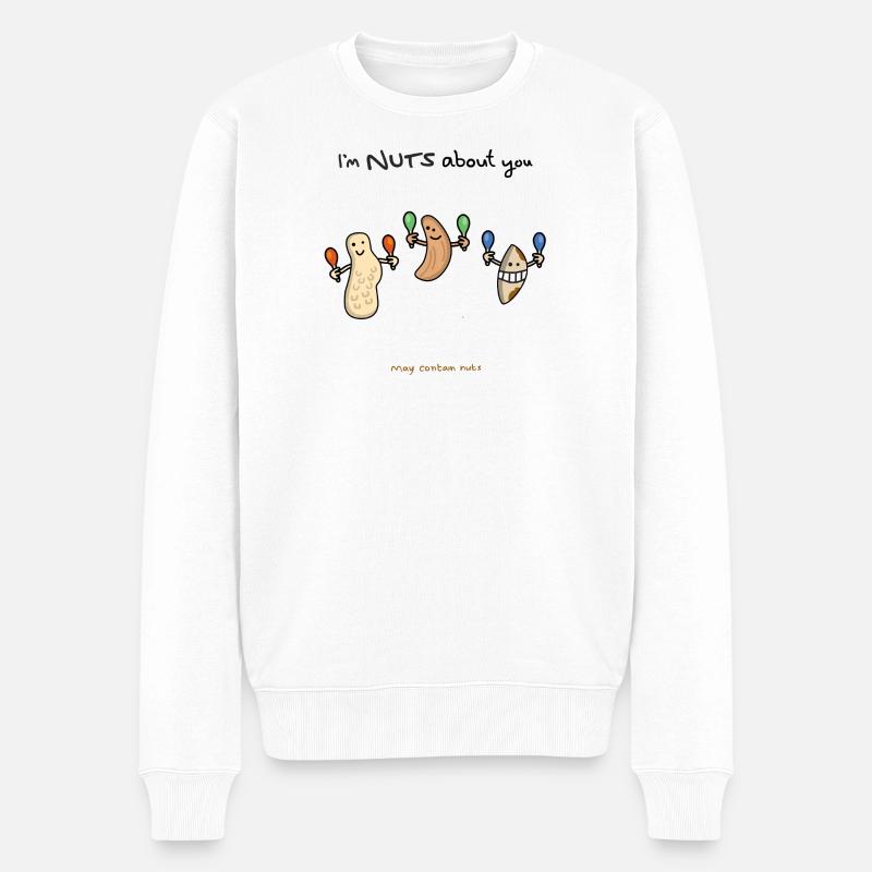 Peanut Party Parade - Männer Premium Bio Pullover - Weiß