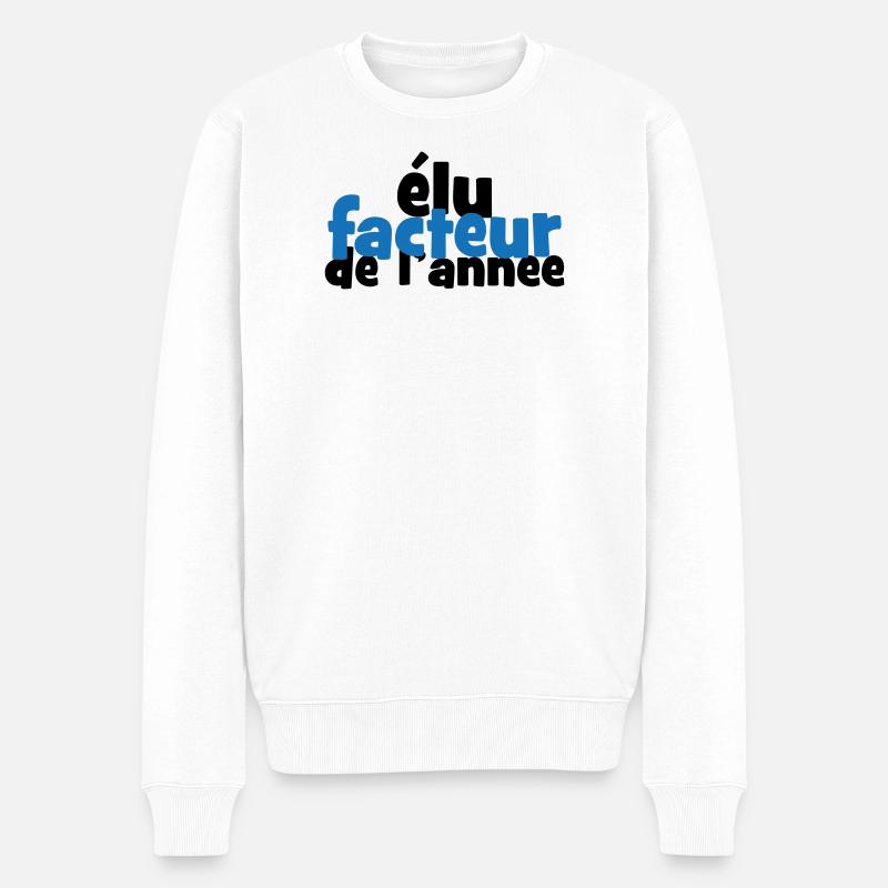 Élu facteur de l'année humour postier - Pull Premium bio Homme - blanc