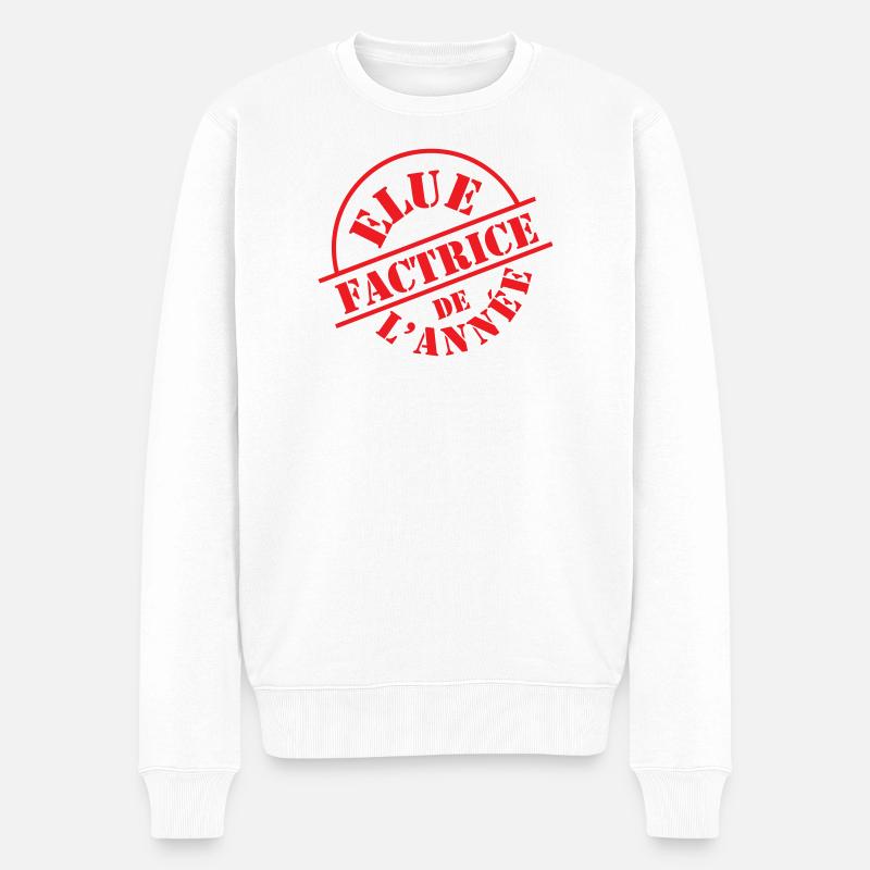 Élue factrice de l'année tampon postal - Pull Premium bio Homme - blanc