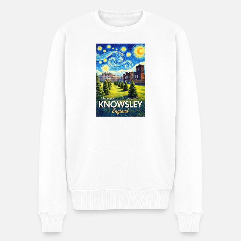 Knowlsley England Sternnacht Parklandschaft - Männer Premium Bio Pullover - Weiß
