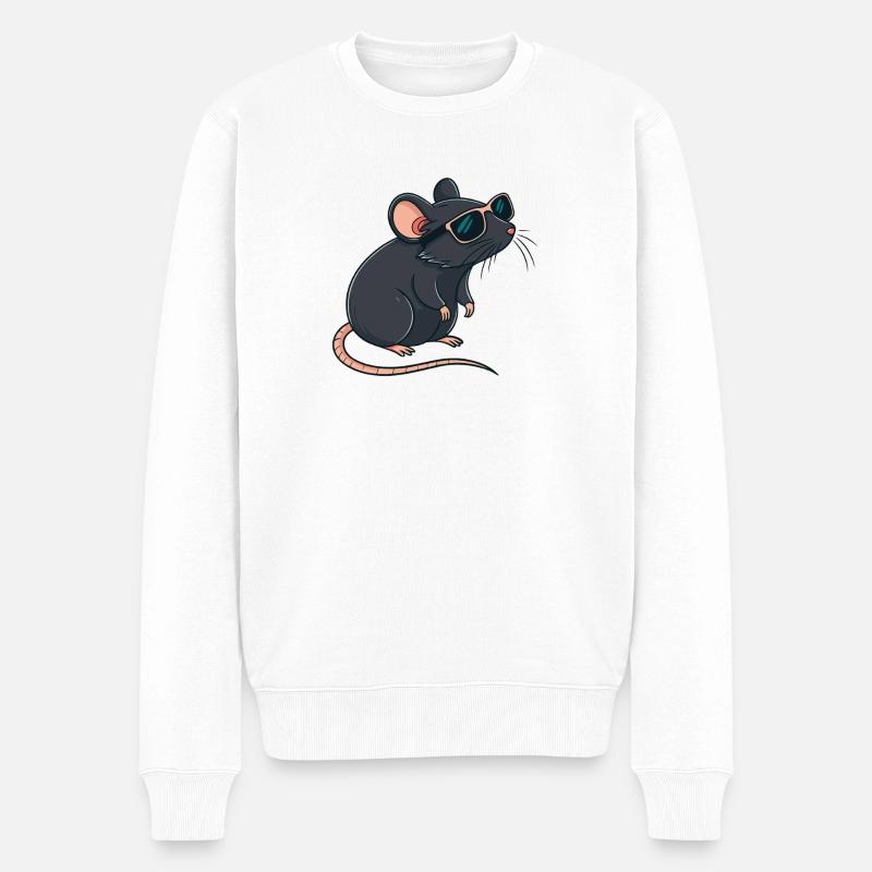 Rat Chic Sonnenbrille - Männer Premium Bio Pullover - Weiß