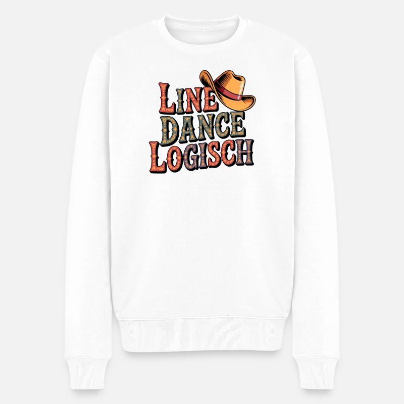 Line Dance Logisch - Männer Premium Bio Pullover - Weiß