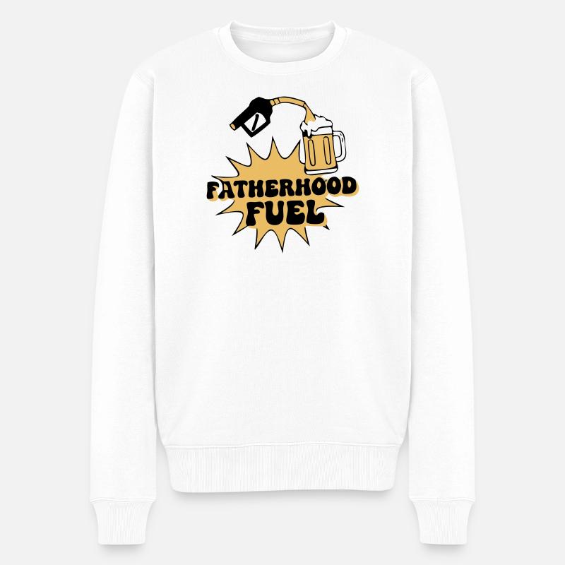 Durstiger Fatherhood Fuel Papa - Männer Premium Bio Pullover - Weiß
