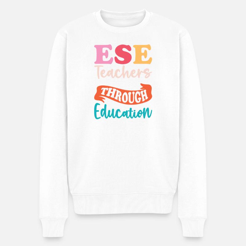 Cadeaux pour les enseignants ESE - Pull Premium bio Homme - blanc