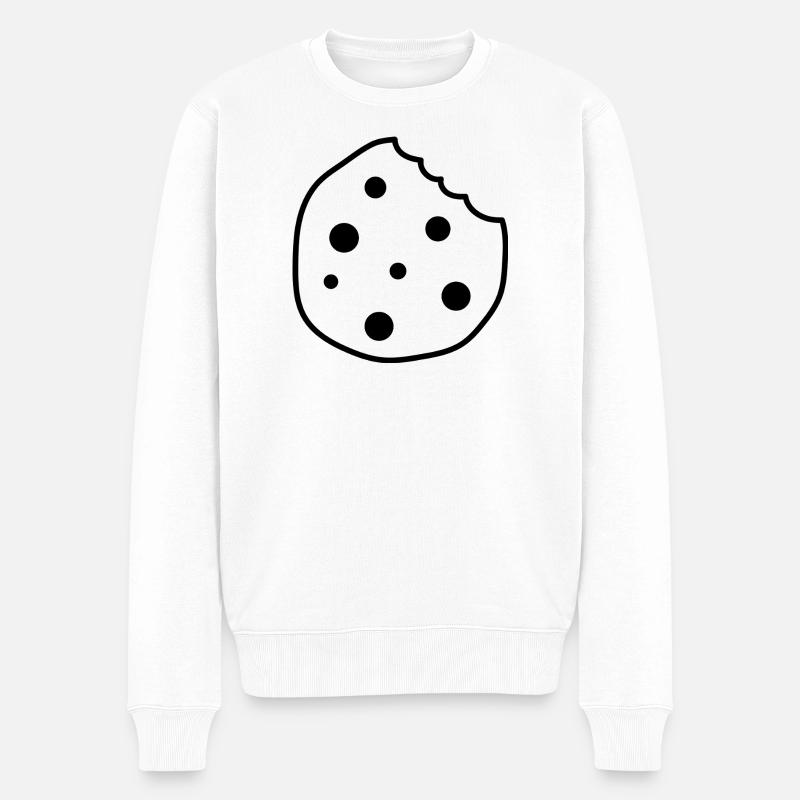 Schokoladenkeks - Männer Premium Bio Pullover - Weiß