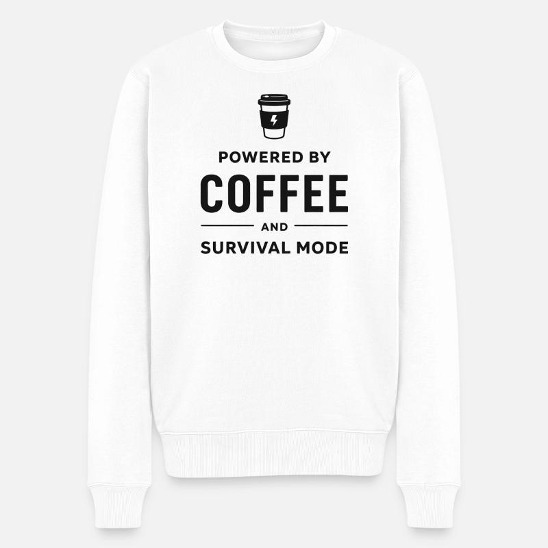 Propulsé par le café et le mode survie - Pull Premium bio Homme - blanc