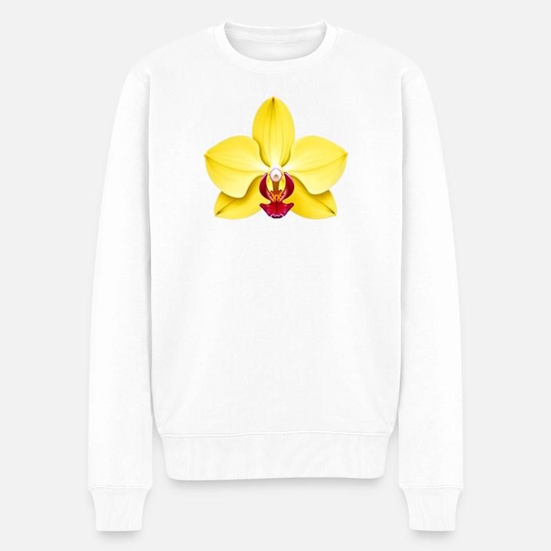 orchidée - Pull Premium bio Homme - blanc