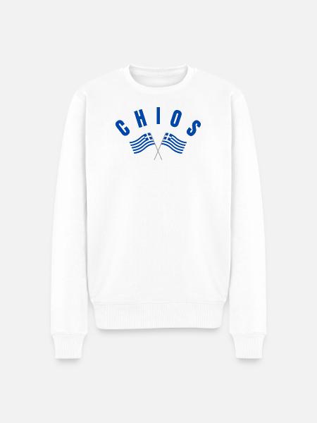 Chios Croisé des drapeaux grecs - Pull Premium bio Homme - blanc
