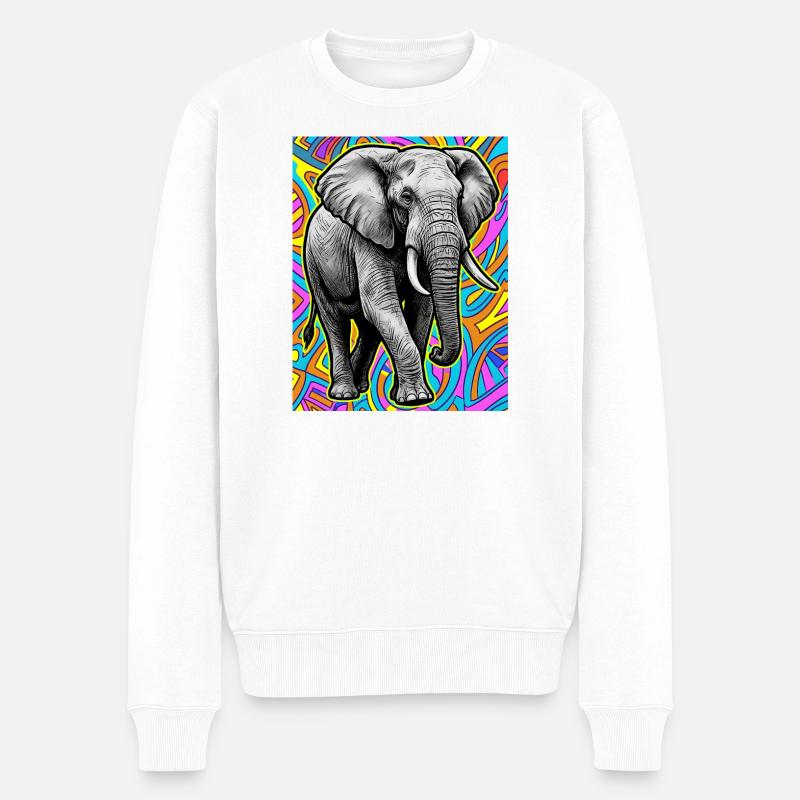 éléphant - Pull Premium bio Homme - blanc