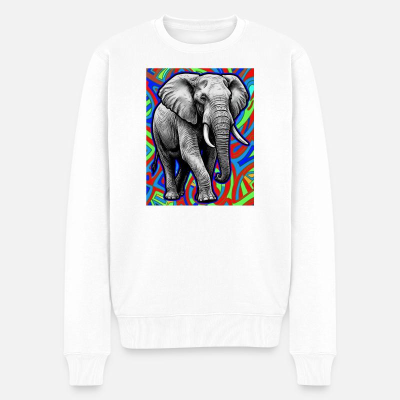 éléphant - Pull Premium bio Homme - blanc