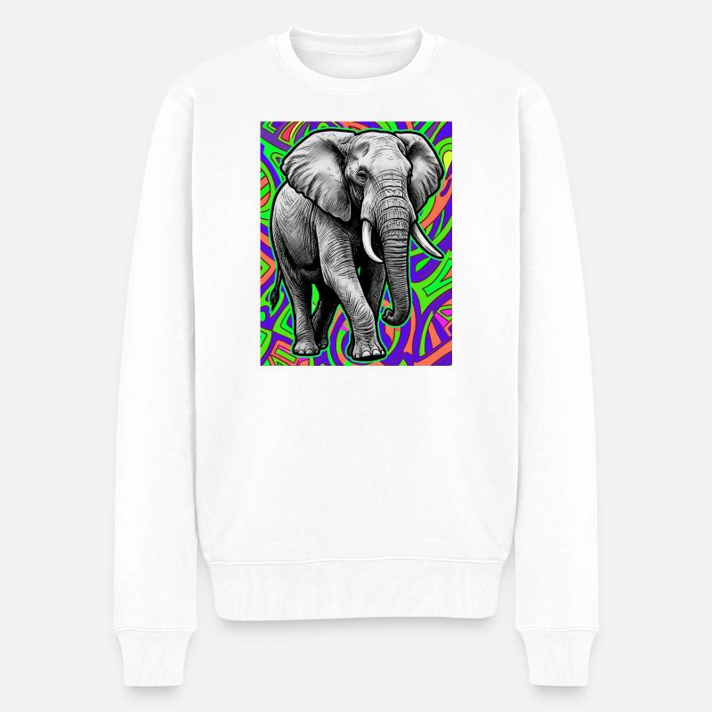 éléphant - Pull Premium bio Homme - blanc