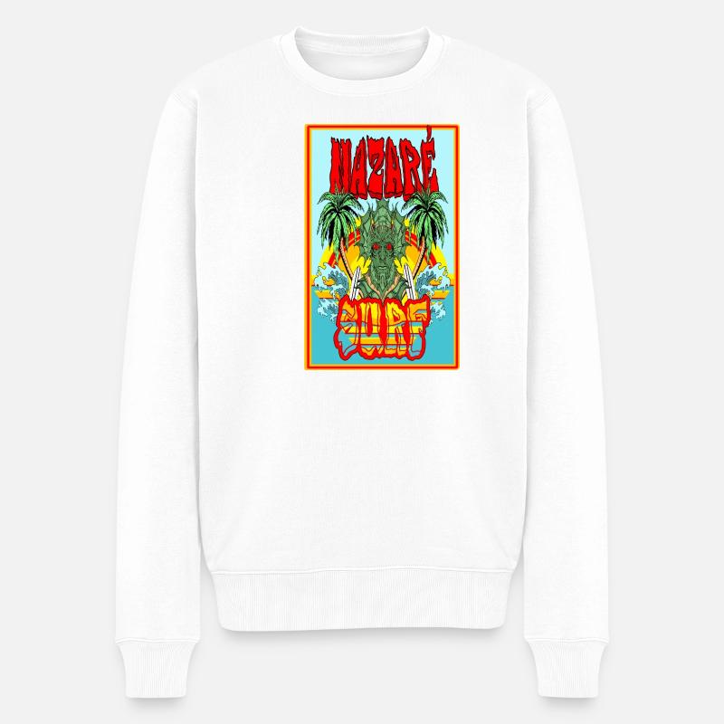 Affrontement des Palmiers du Dragon Tropical - Pull Premium bio Homme - blanc