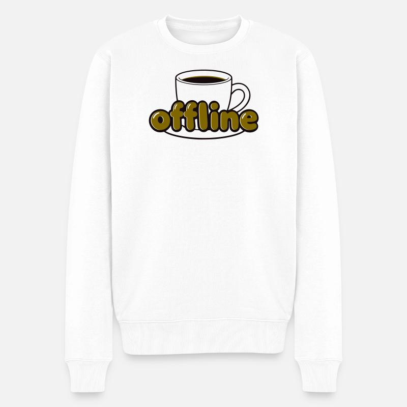 Offline Kaffeepause Icon - Männer Premium Bio Pullover - Weiß