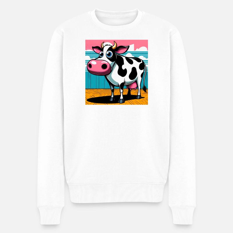 vache - Pull Premium bio Homme - blanc