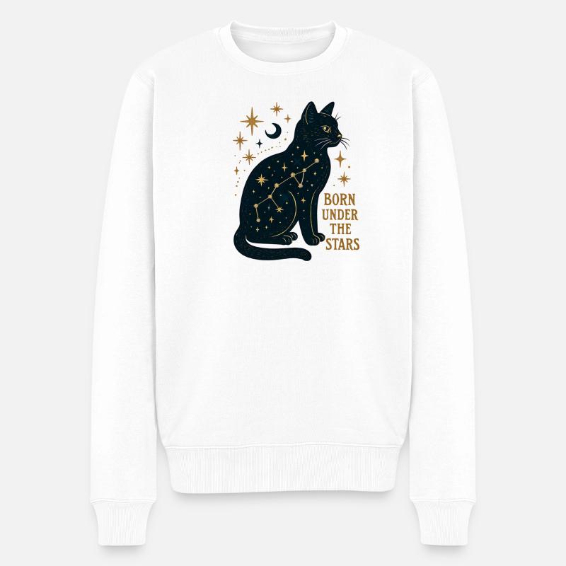 Sternenkatze Konstellation - Männer Premium Bio Pullover - Weiß