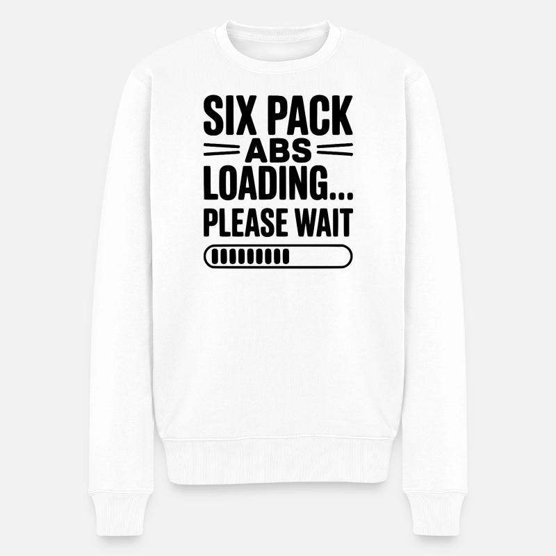 Six Pack Abs Loading... Please Wait - Men's Premium Organic Jumper - white