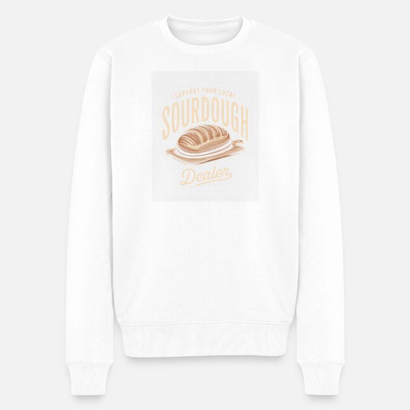 Lokale Sauerteighändler - Männer Premium Bio Pullover - Weiß