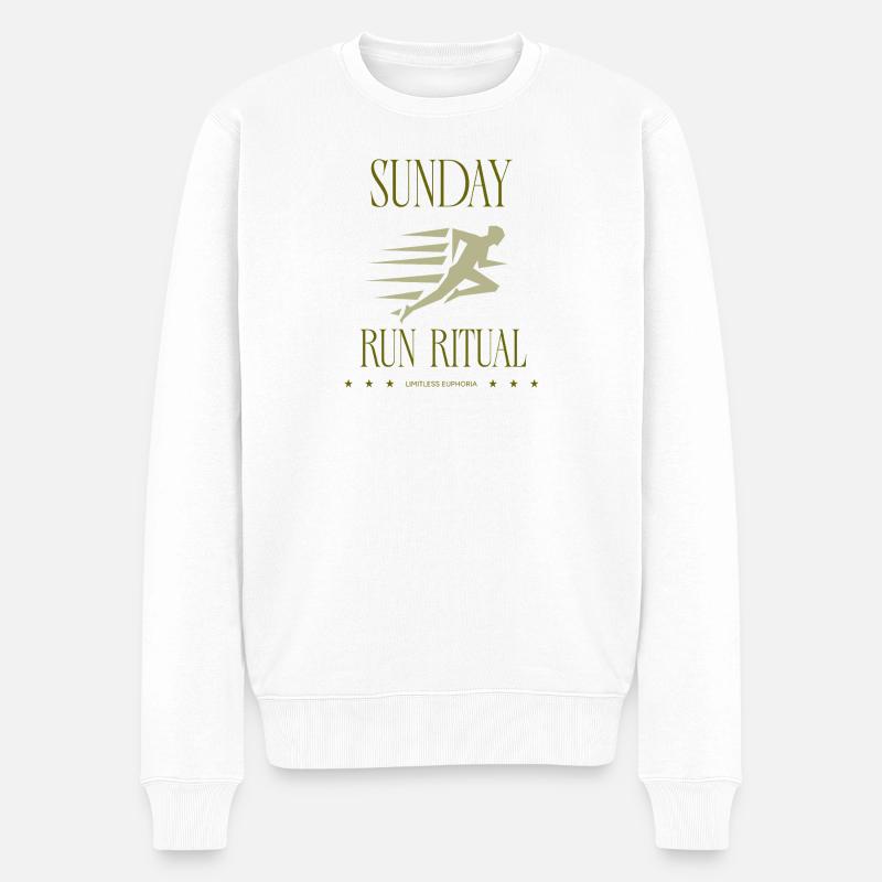 Runner - Sunday Run Ritual - Männer Premium Bio Pullover - Weiß