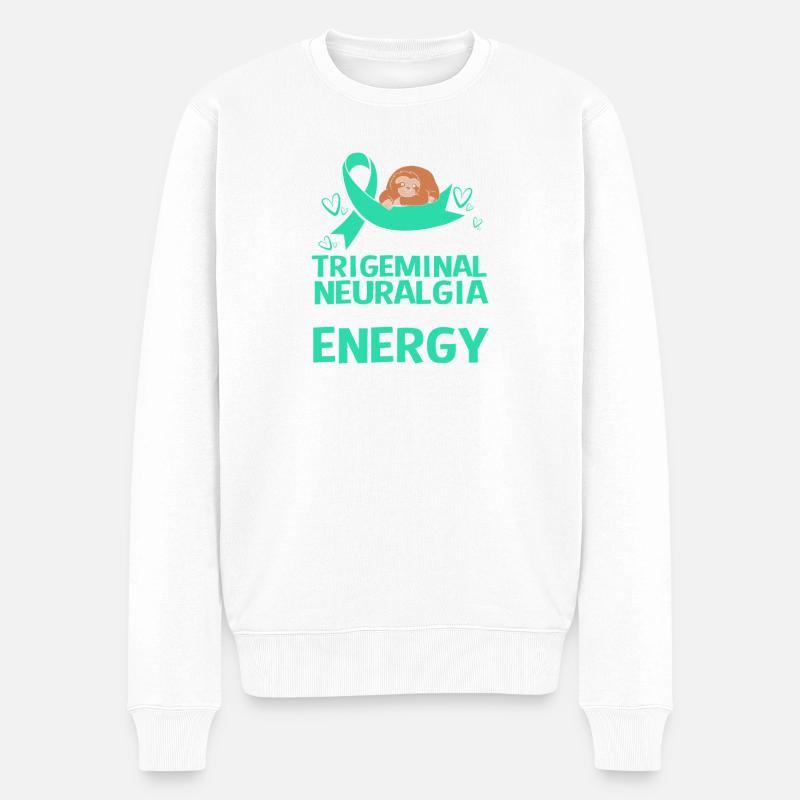 Trigeminusneuralgie - Männer Premium Bio Pullover - Weiß