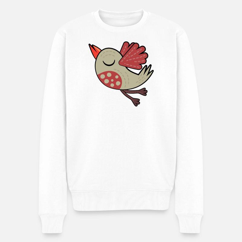 Petit Oiseau Marron - Pull Premium bio Homme - blanc