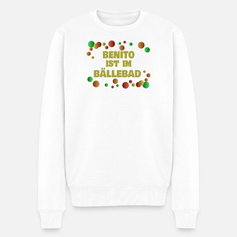 Be als Baellebad - Männer Premium Bio Pullover - Weiß