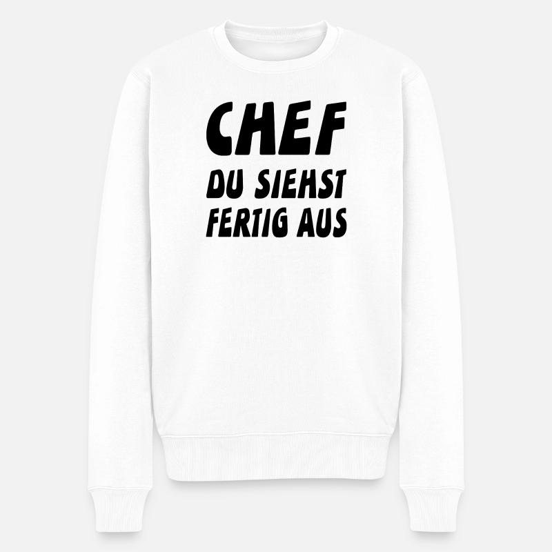 Chef - Männer Premium Bio Pullover - Weiß
