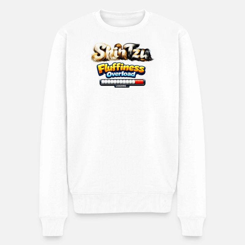 Schienbein-Fluffigkeit-Überladung - Männer Premium Bio Pullover - Weiß