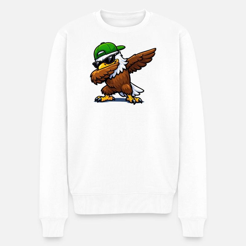 Dabbing Eagle - Männer Premium Bio Pullover - Weiß
