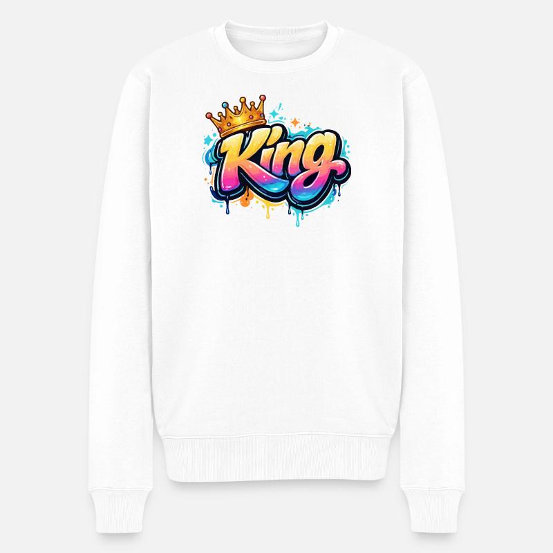 Roi royal du graffiti - Pull Premium bio Homme - blanc