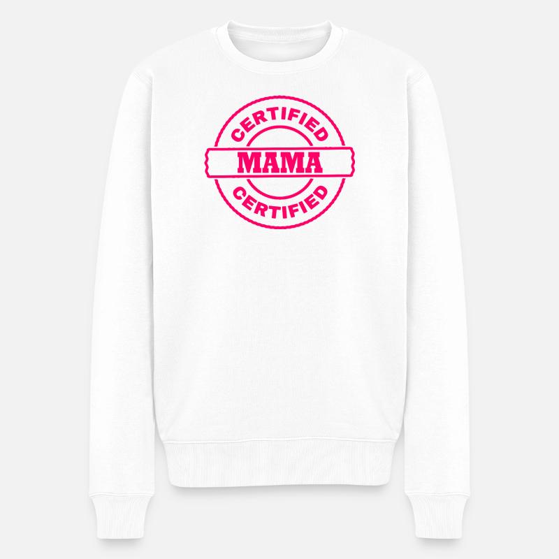 Certified mama - Männer Premium Bio Pullover - Weiß