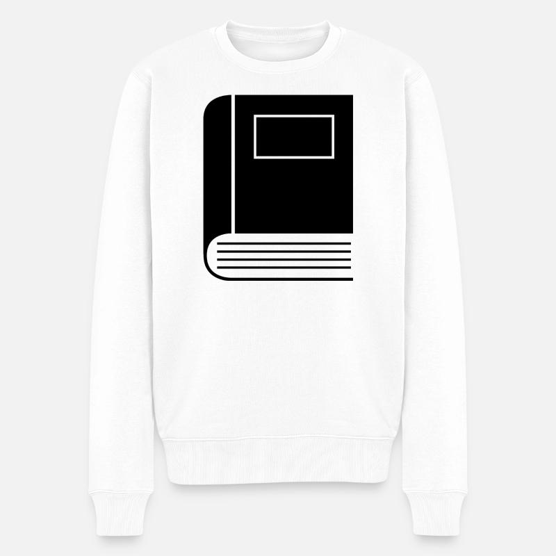 Geschlossenes Buch - Männer Premium Bio Pullover - Weiß