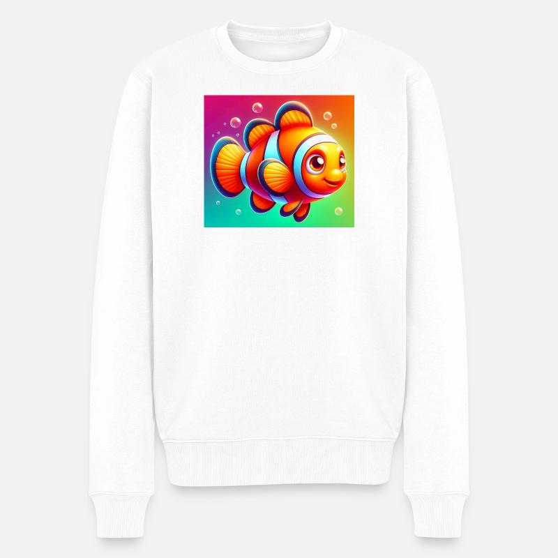 Clownfisch - Männer Premium Bio Pullover - Weiß