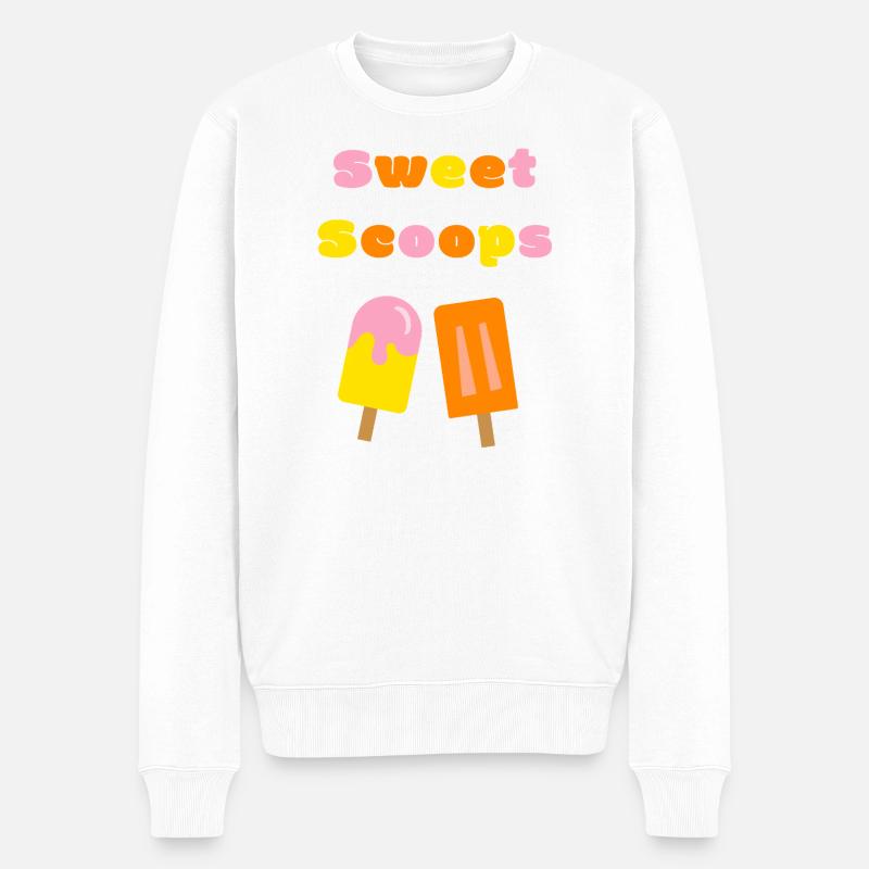 Sweet Scoops Pop Art - Männer Premium Bio Pullover - Weiß