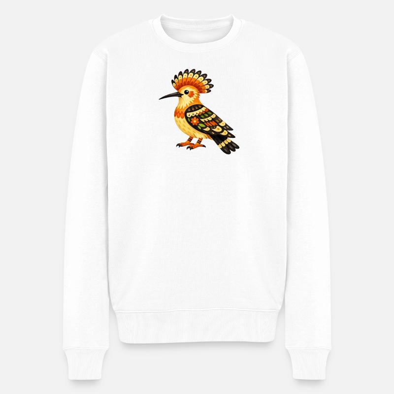 Farbenfroher Dudek im Volksstil - Männer Premium Bio Pullover - Weiß