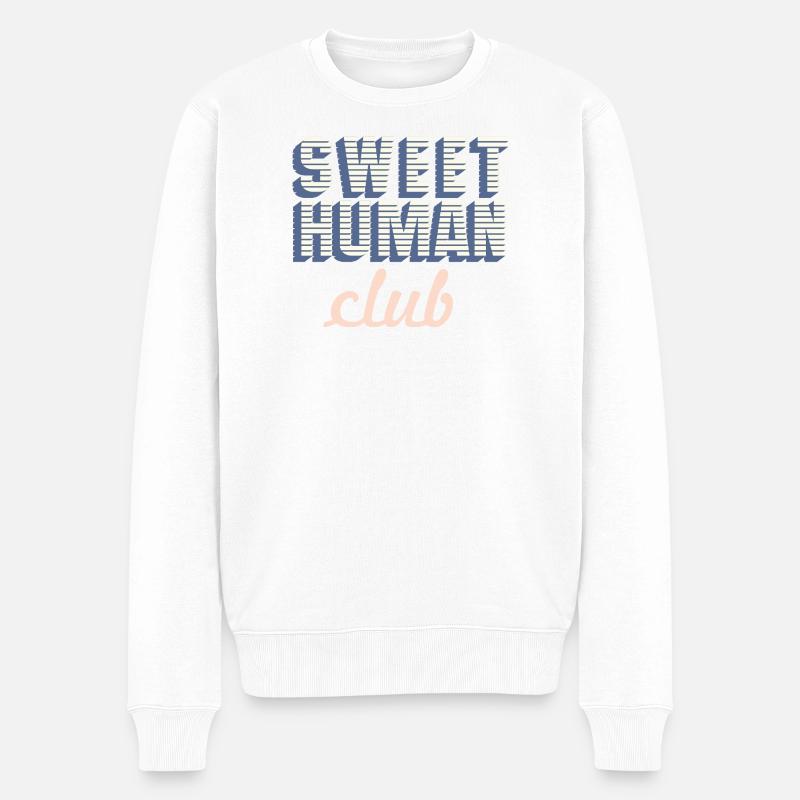 Sweet Human Club Logo - Männer Premium Bio Pullover - Weiß