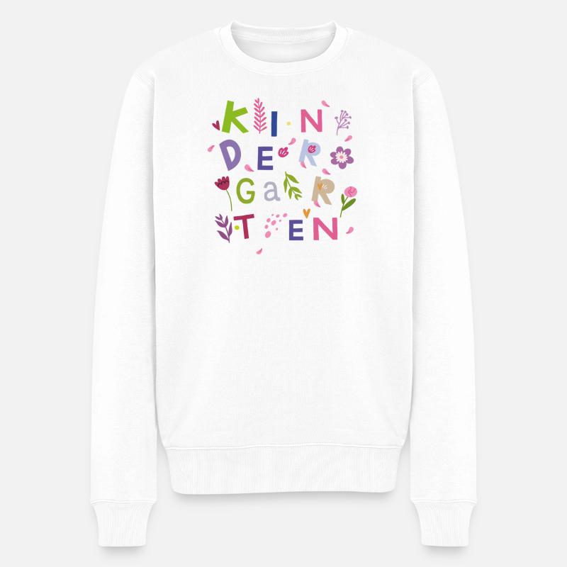 Kindergarten  - Männer Premium Bio Pullover - Weiß