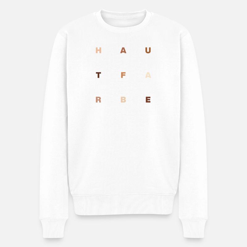 Hautfarbe: Mensch - Männer Premium Bio Pullover - Weiß