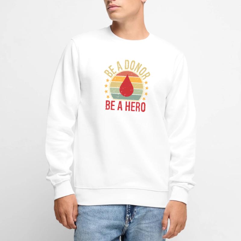 Sei ein Spender Sei ein Held Männer Premium Bio Pullover