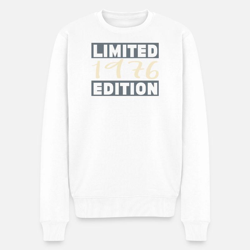 Vintage 1976, 50 Jahre Geburtstagsgeschenk - Männer Premium Bio Pullover - Weiß