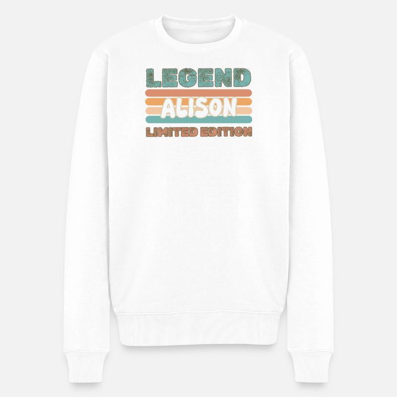 Alison - Männer Premium Bio Pullover - Weiß