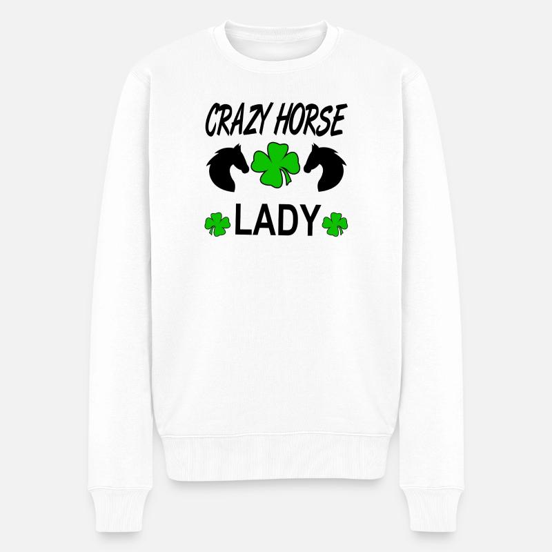 Pferde - Männer Premium Bio Pullover - Weiß