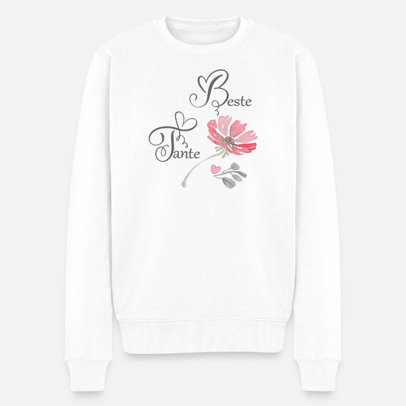 Beste Tante  - Männer Premium Bio Pullover - Weiß