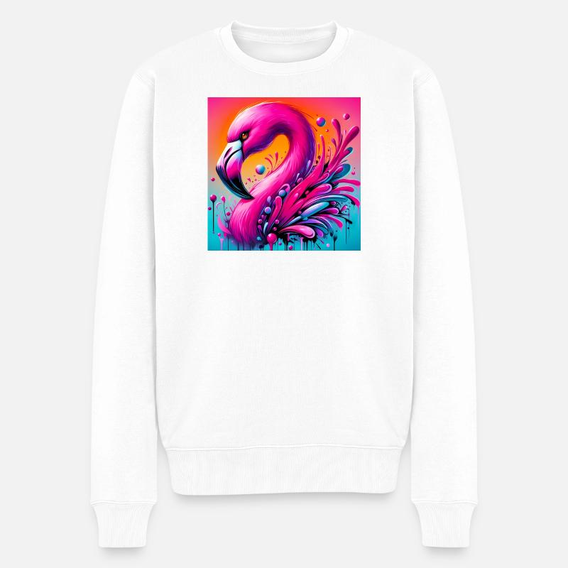 Flamingo - Männer Premium Bio Pullover - Weiß