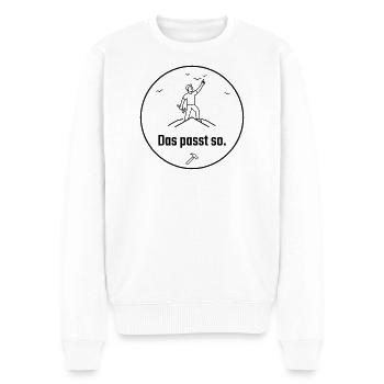 Dachdecker das passt so Stolz - Männer Premium Bio Pullover - Weiß - Vorne - Thijin (182cm)