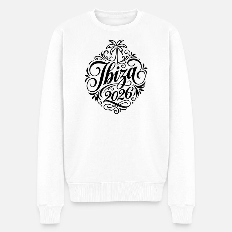 Palmier d’Ibiza 2026 - Pull Premium bio Homme - blanc